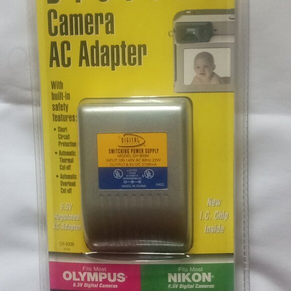 Digital Camera AC Adapter, Fits Most 6.5V Olympus & Nikon Digital Cameras, NEW - Picture 2 of 3